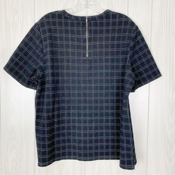 Anthroplogie | Postmark | Keisha Grid Short Sleeve Top Size XL - Picture 2 of 10